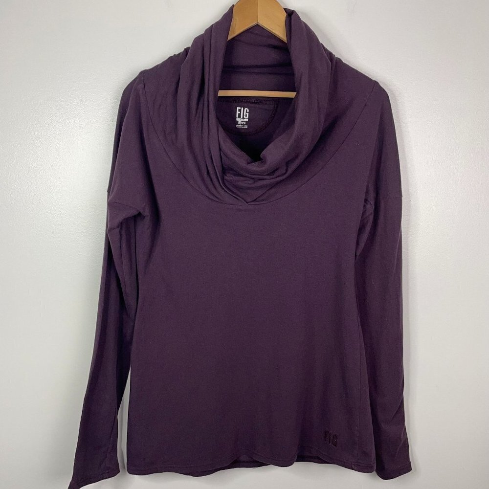 FIGS Long Sleeve Cowl Neck Pullover Lightweight Sweater Top Shirt Purple Medium